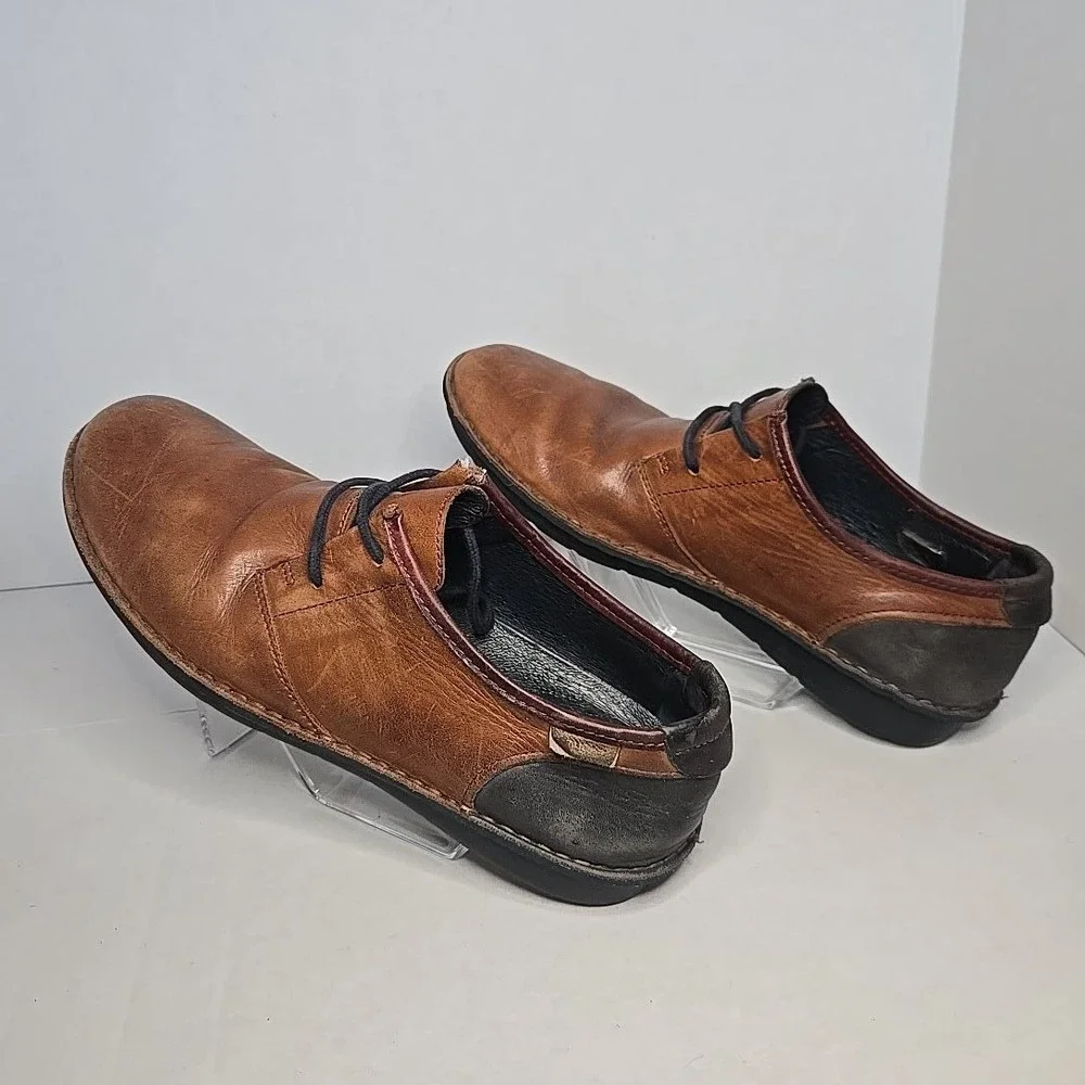 Pikolinos Mens Size 40 EU Brown Leather Lace Up Shoes Hecho en España Made Spain